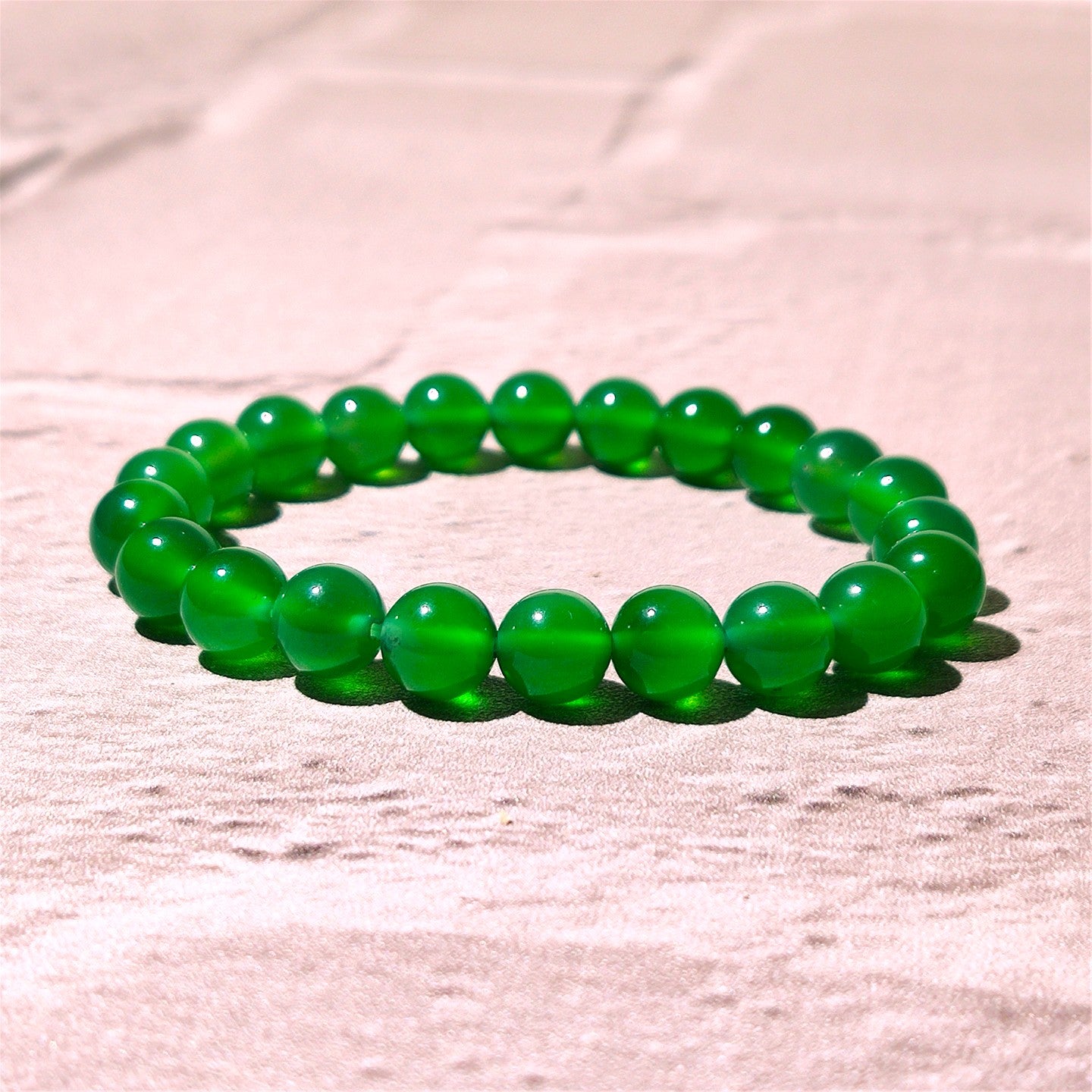 8 mm grüner Achat Armband