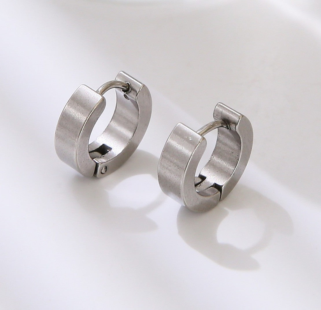 9 x 4 mm Titanstahl Edelstahl Ohrringe Damen Herren Klapp Creolen