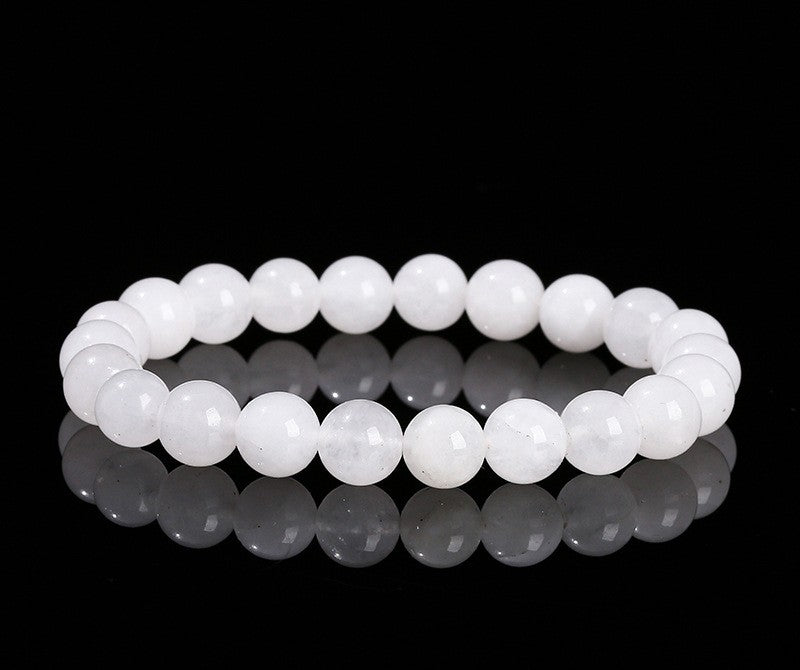 8 mm weisser Jade Armband