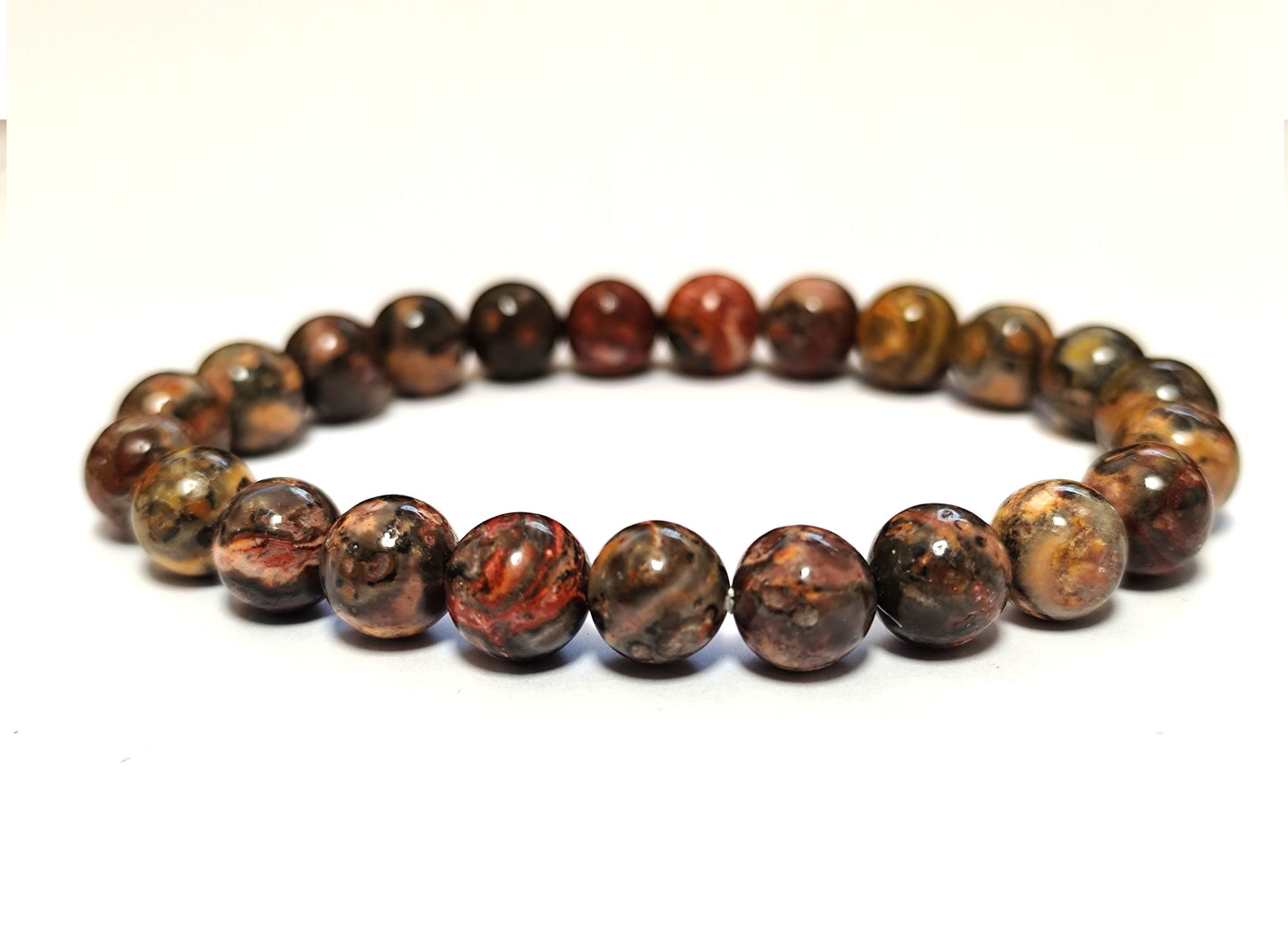 8 mm Leopard-skin Jasper rot Armband