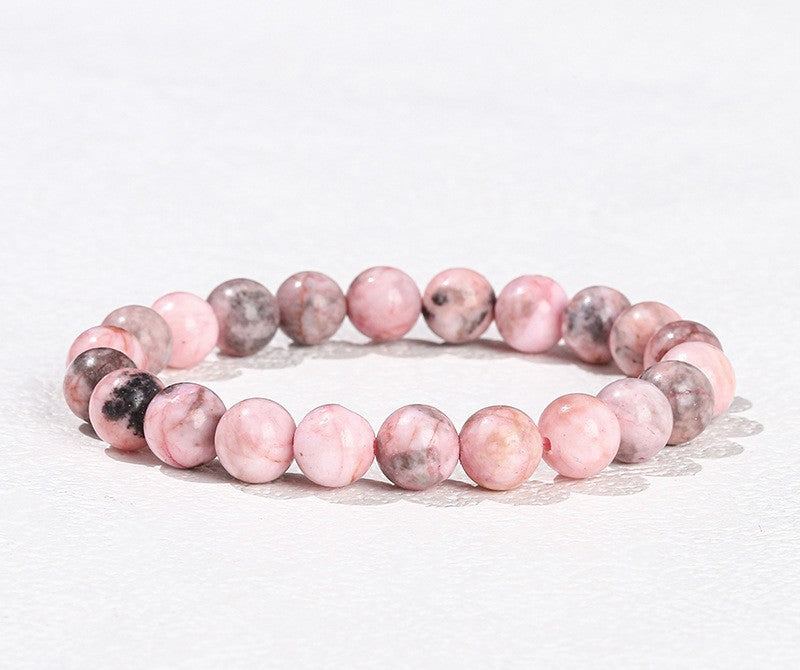 8 mm Zebra-Jaspis rosa Armband
