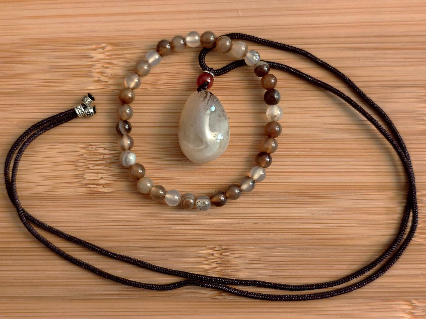 2er Set Naturstein Edelstein Sardonyx Achat Armband und Anhänger inkl.Kordel Nr.27