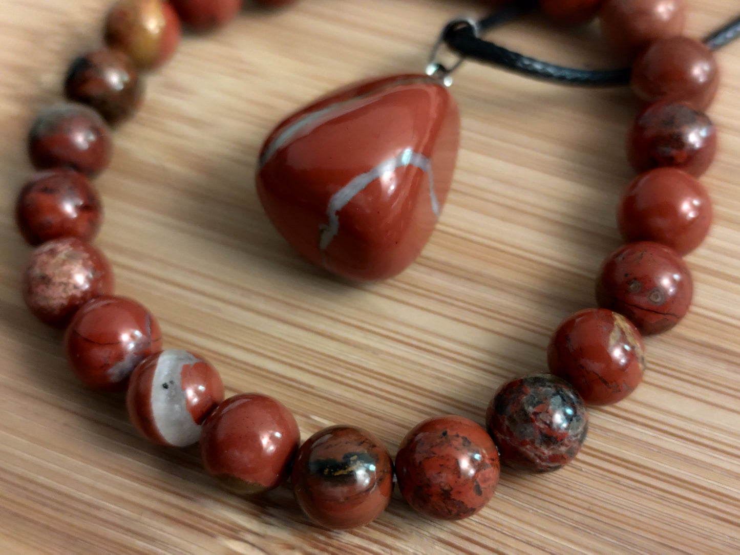 2er Set Naturstein Edelstein roter Jaspis Armband und Anhänger inkl.Kette Nr.36