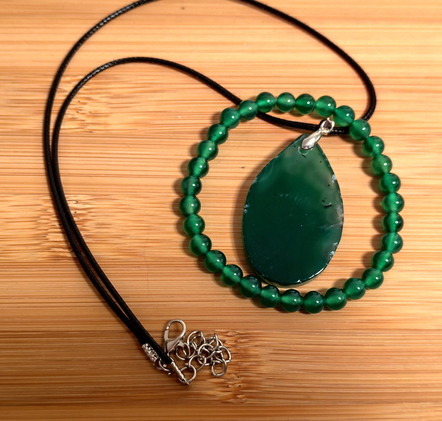 2er Set Naturstein Edelstein Achat Armband und Anhänger inkl.Kordel Nr.59