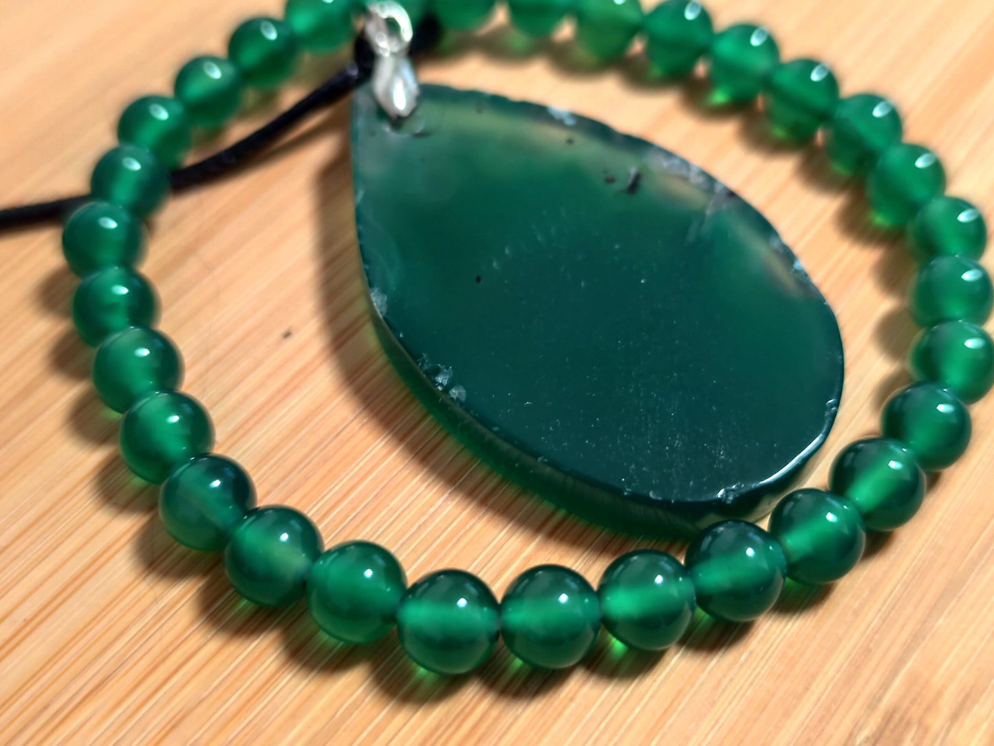 2er Set Naturstein Edelstein Achat Armband und Anhänger inkl.Kordel Nr.59