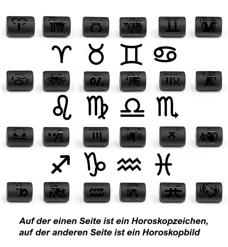 Sternzeichen Horoskop Naturstein Armband Perlenarmband Kugelarmband matt Onyx