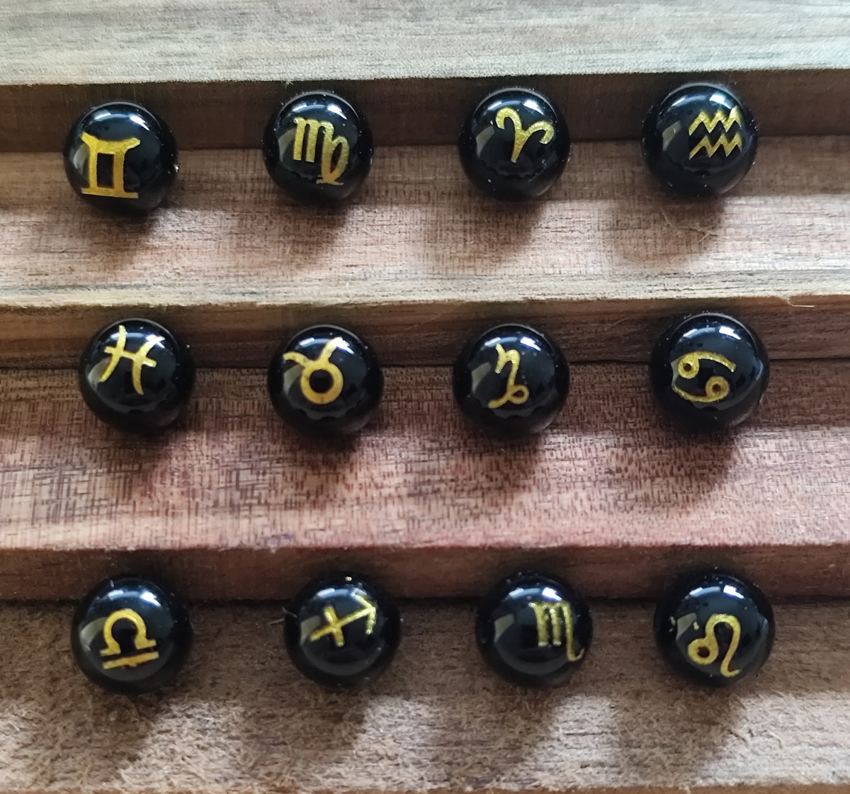 8 mm Sternzeichen Horoskop Edelstein Perlen Armband Tigerauge Obsidian Hämatit