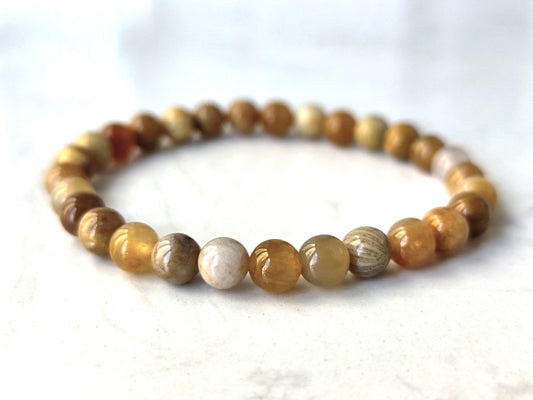 6 mm 8 mm Korallenfossil Armband