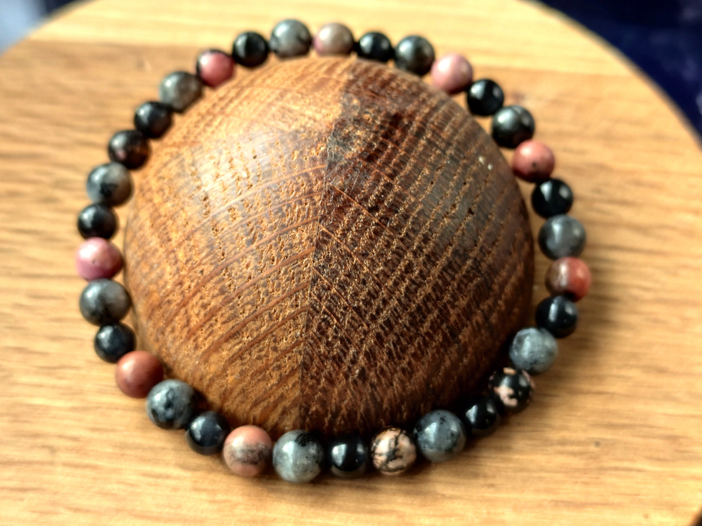 6 mm 8 mm Naturstein Rhodonit Obsidian Lavrikit Kugelarmband
