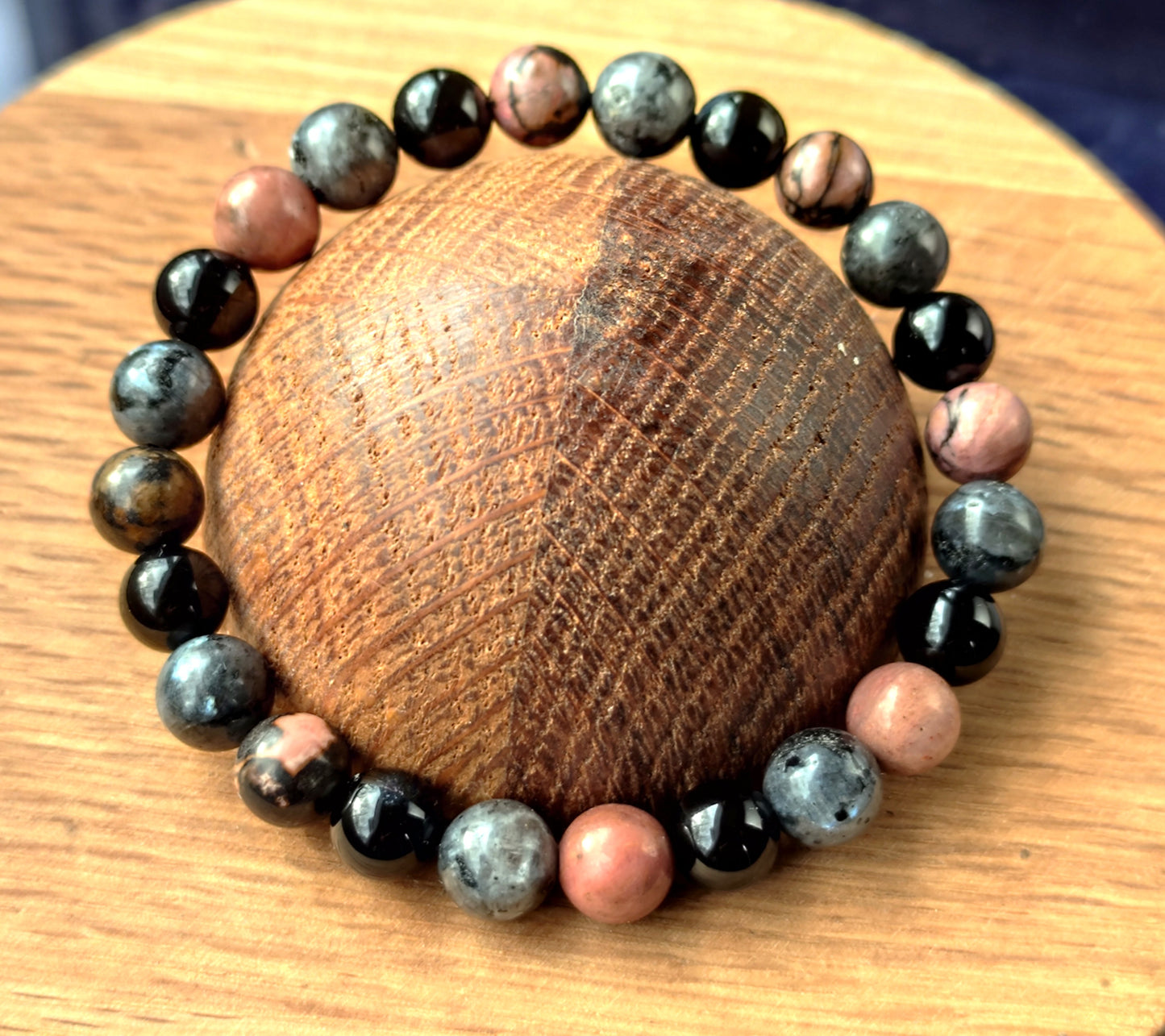 6 mm 8 mm Naturstein Rhodonit Obsidian Lavrikit Kugelarmband