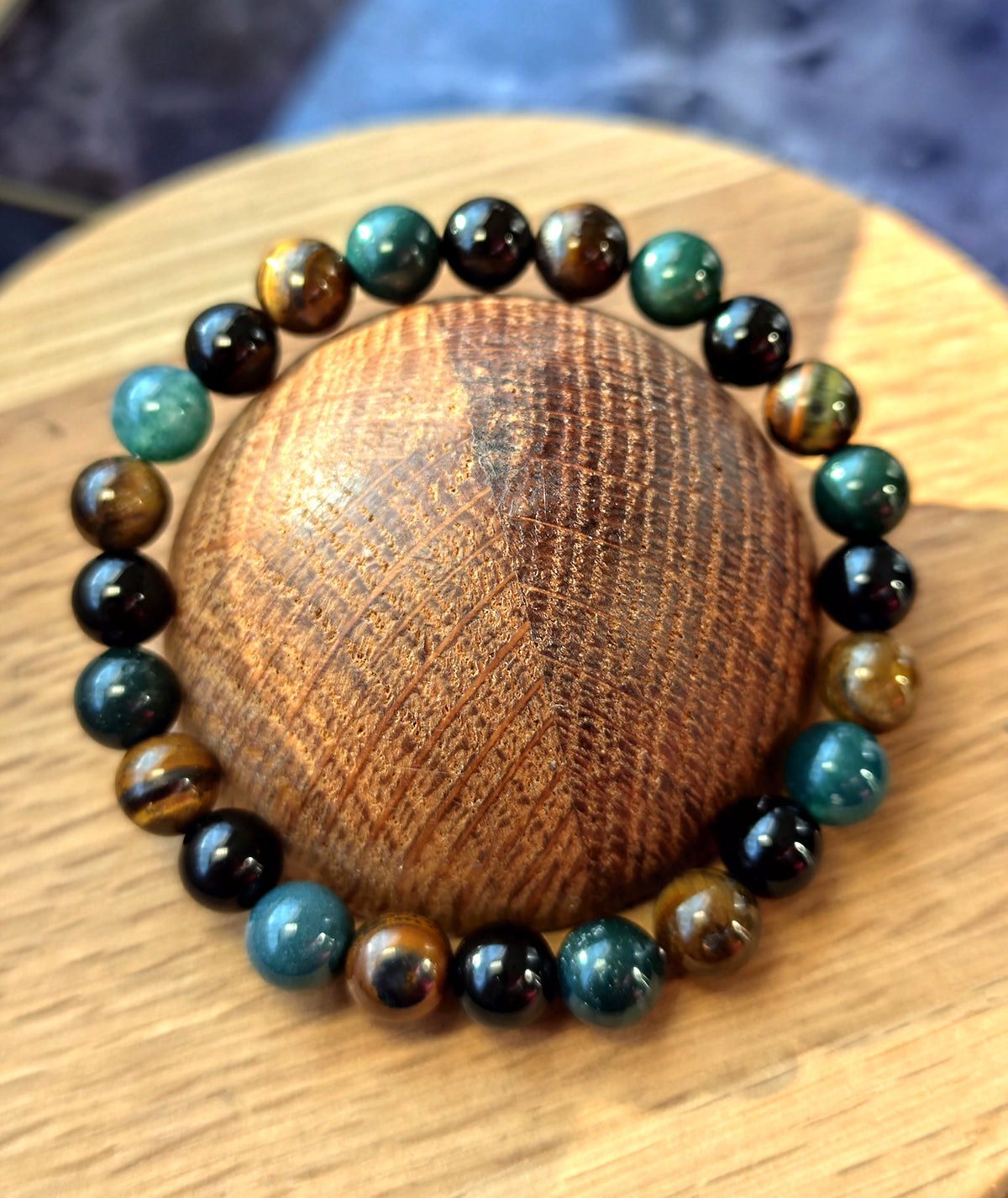 6 mm 8 mm Naturstein Moosachat Tigerauge Obsidian Kugelarmband Perlen Armband