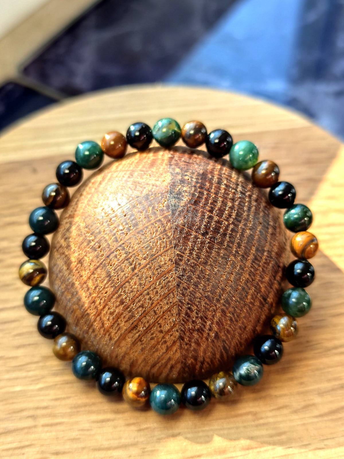 6 mm 8 mm Naturstein Moosachat Tigerauge Obsidian Kugelarmband Perlen Armband