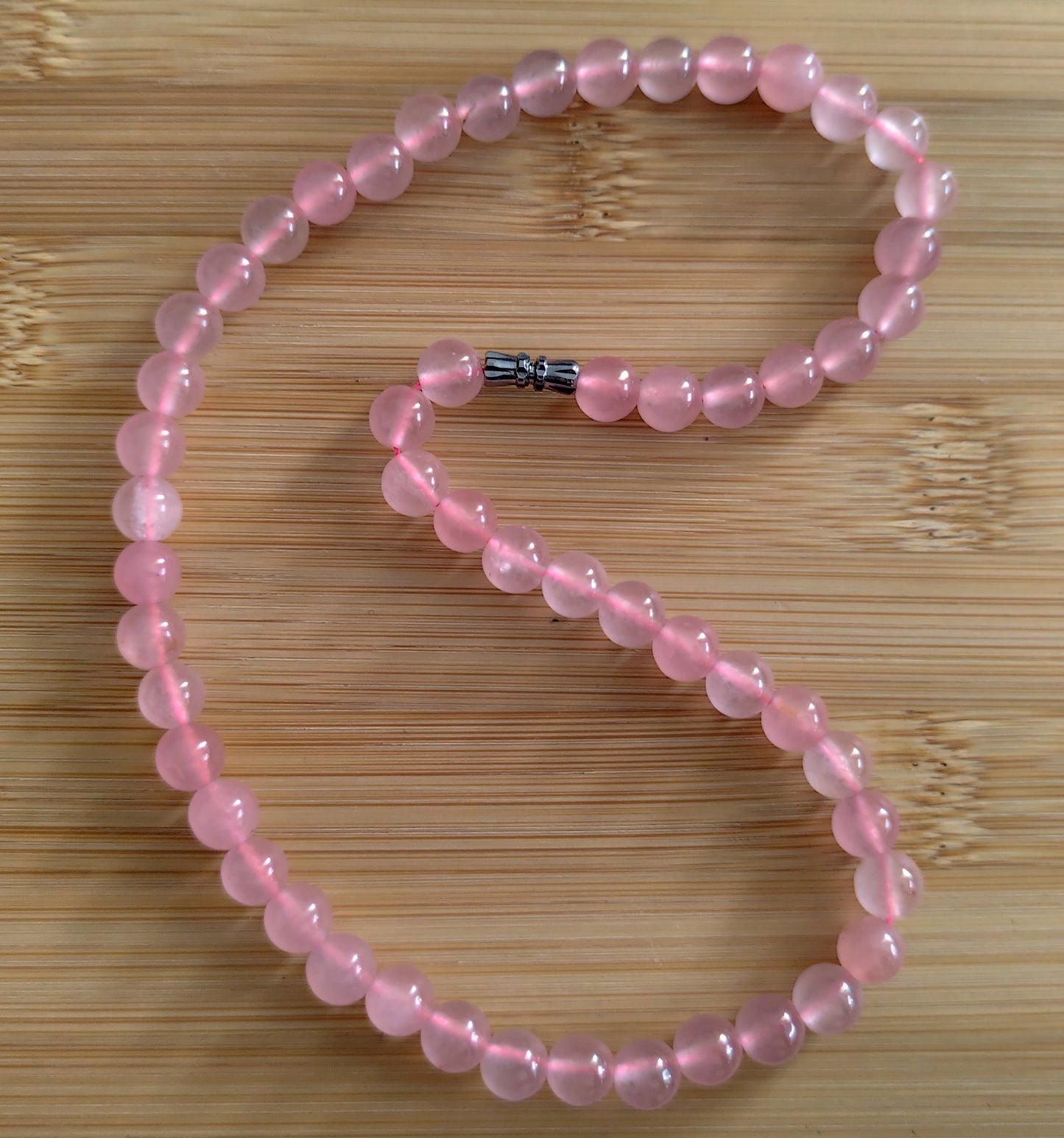8 mm Naturstein Quarz rosa Halskette Necklace