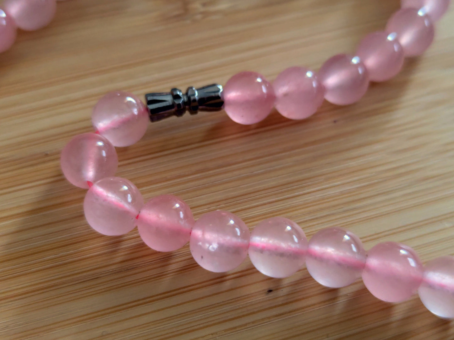 8 mm Naturstein Quarz rosa Halskette Necklace