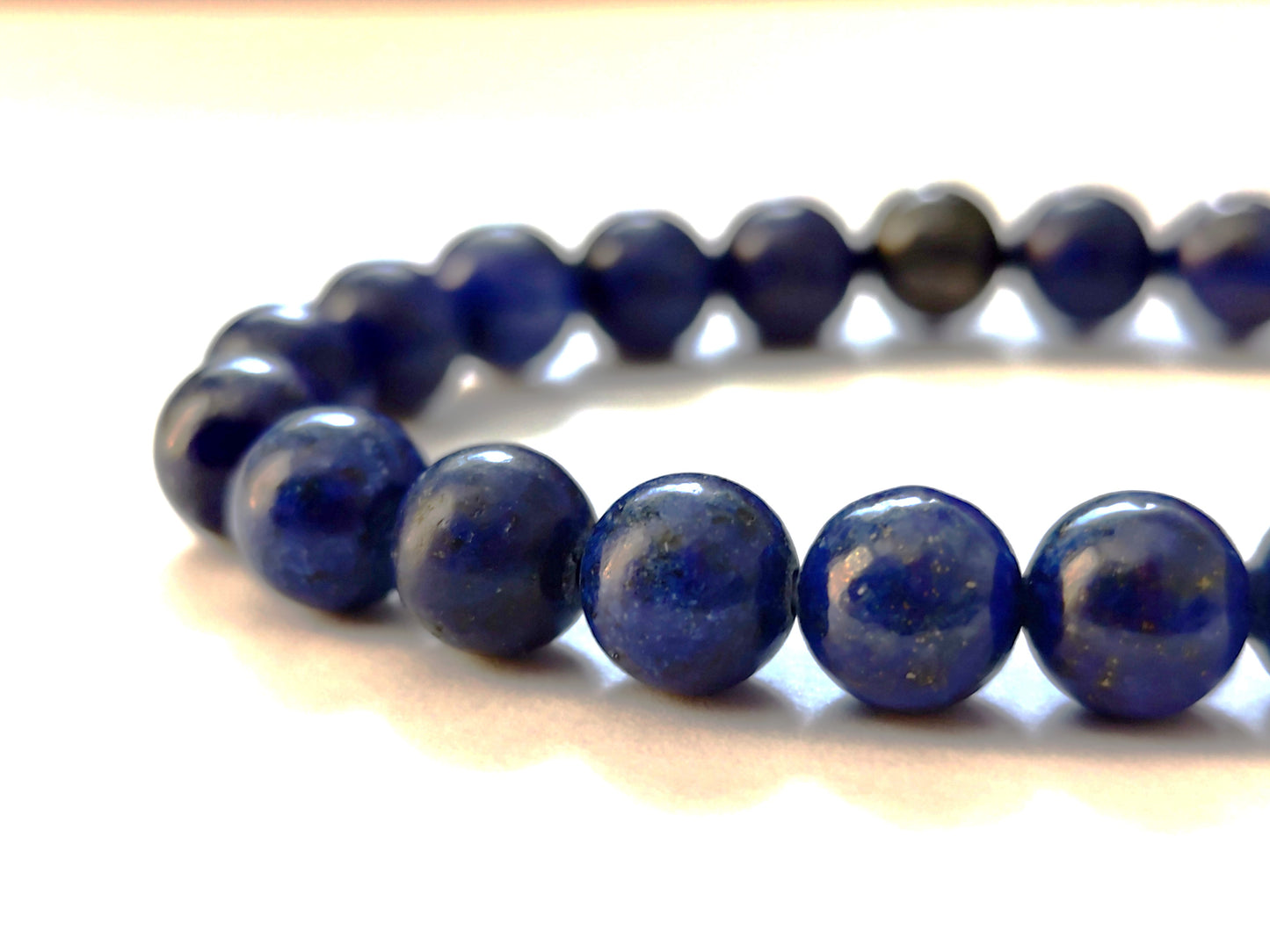8 mm Naturstein Edelstein Lapislazuli Perlen Armband Kugelarmband