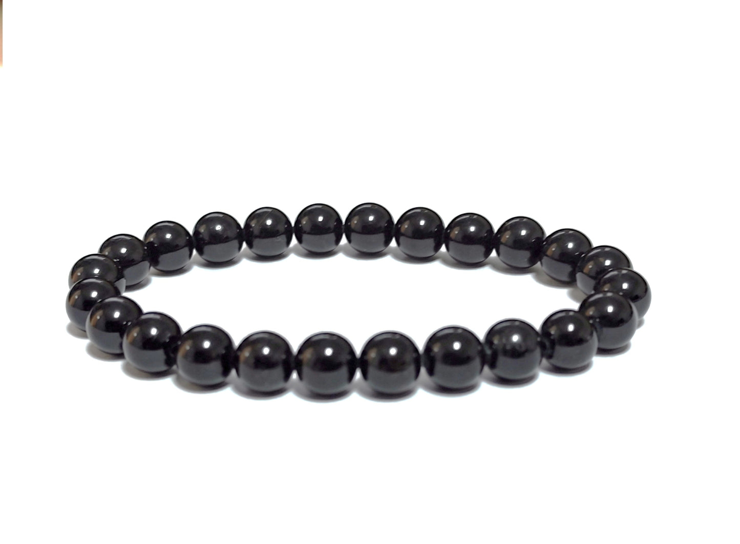 8 mm Naturstein Edelstein Turmalin Schörl Perlen Armband Kugelarmband