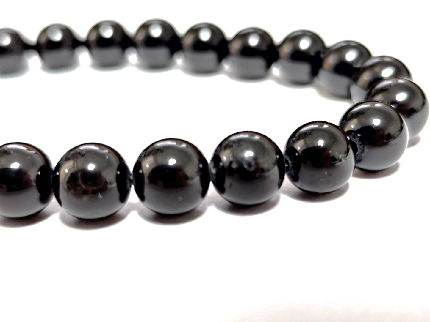 8 mm Naturstein Edelstein Turmalin Schörl Perlen Armband Kugelarmband