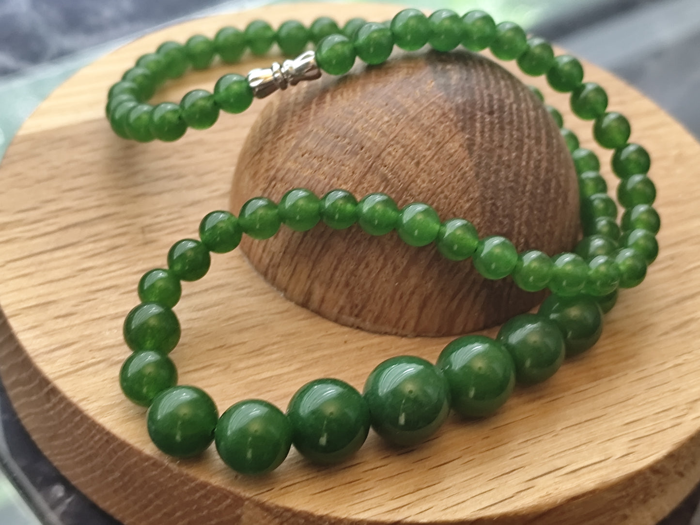 Naturstein Taiwan Jade Halskette Necklace 45 cm