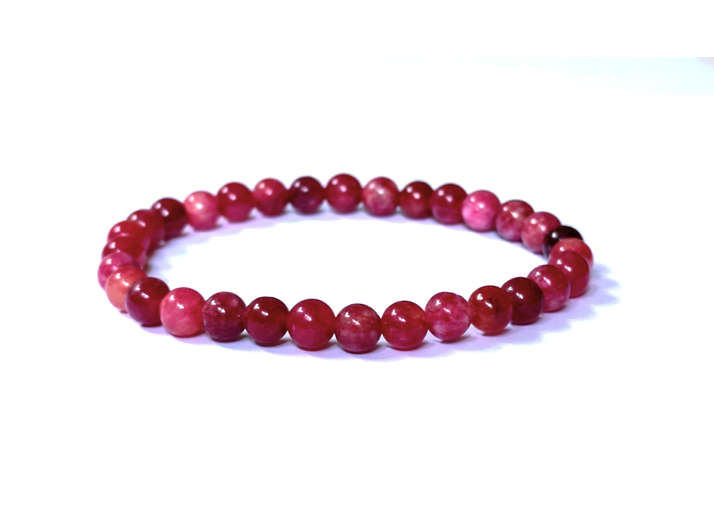 6 mm roter Turmalin Armband