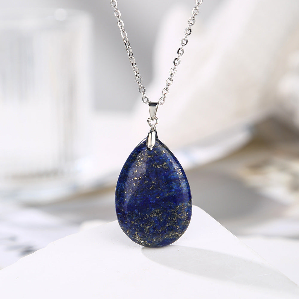 25x 35 mm Naturstein Edelstein Anhänger inkl. Kette