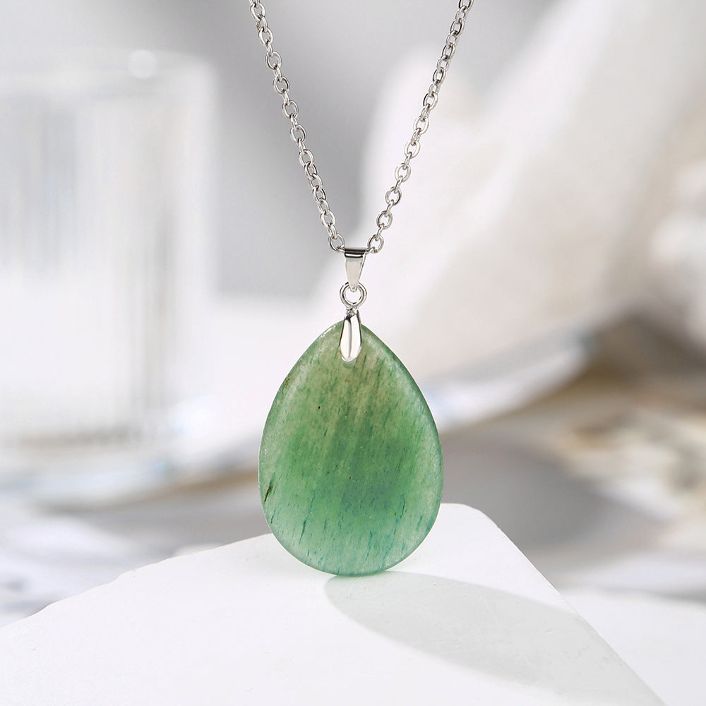 25x 35 mm Naturstein Edelstein Anhänger inkl. Kette