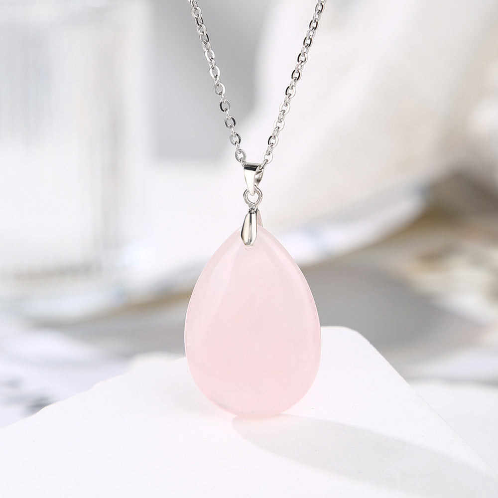 25x 35 mm Naturstein Edelstein Anhänger inkl. Kette