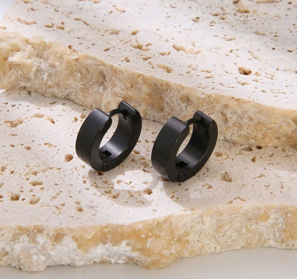 9 x 4 mm Titanstahl Edelstahl Ohrringe Damen Herren Klapp Creolen