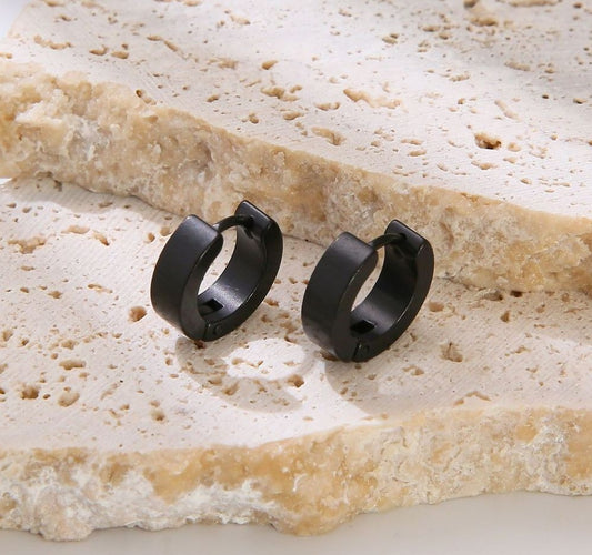 9 x 4 mm Titanstahl Edelstahl Ohrringe Damen Herren Klapp Creolen