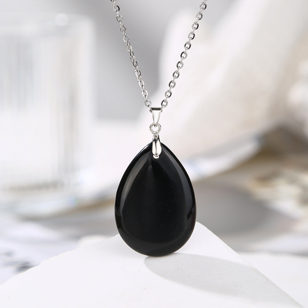 25x 35 mm Naturstein Edelstein Anhänger inkl. Kette