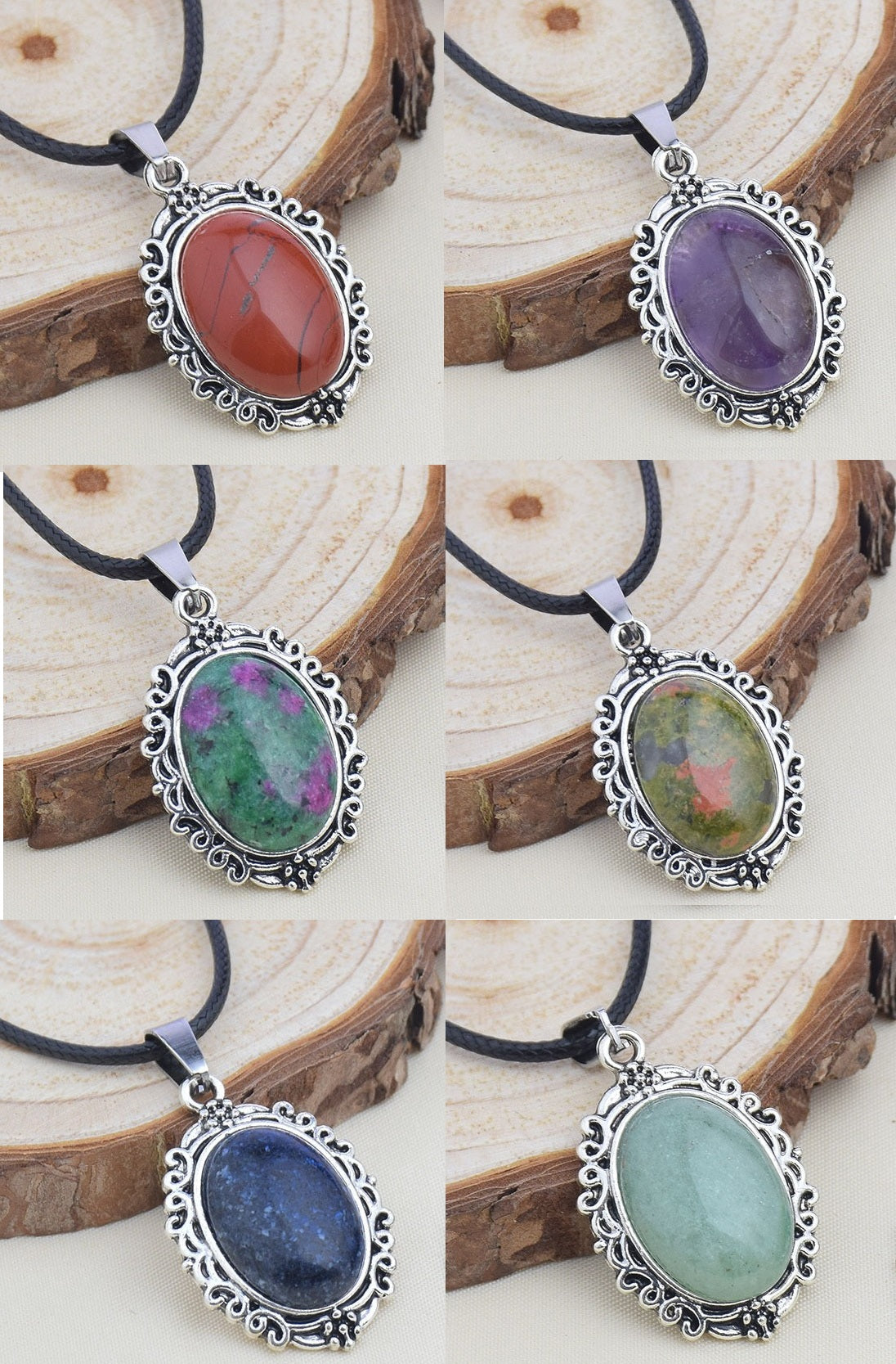 26 x 20 mm Anhänger Edelstein Naturstein Heilstein Mineral inkl. Kordel