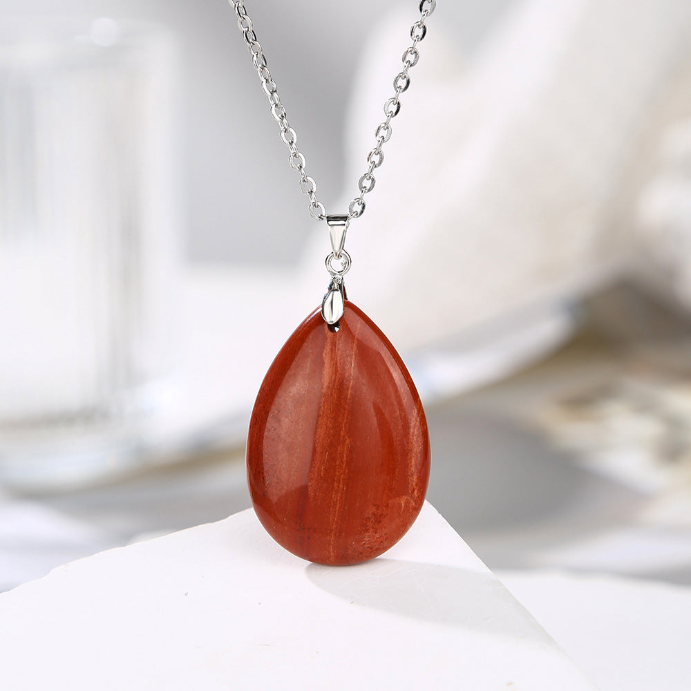 25x 35 mm Naturstein Edelstein Anhänger inkl. Kette