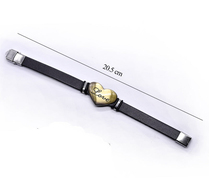 Echt Leder Armband Lederarmband Herz Love