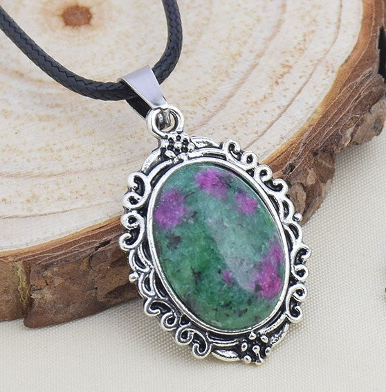 26 x 20 mm Anhänger Edelstein Naturstein Heilstein Mineral inkl. Kordel