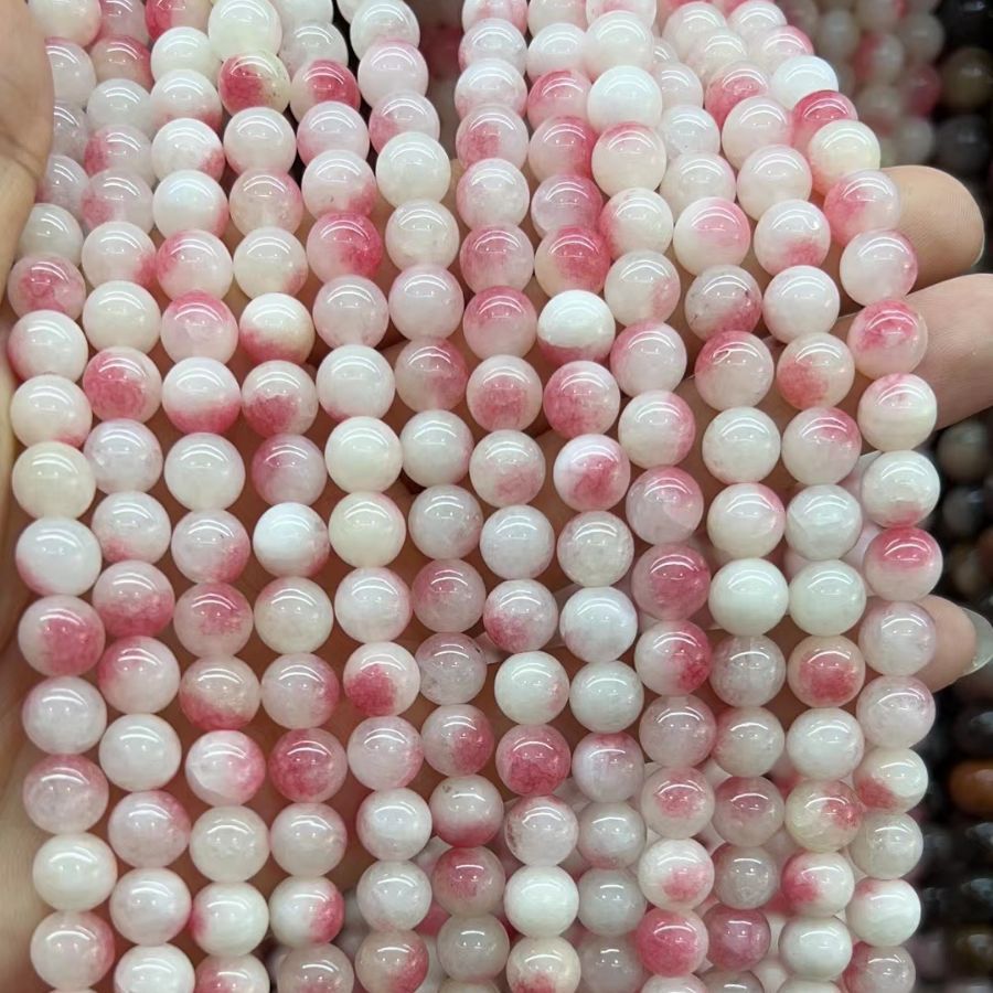 6 mm 8 mm persischer Jade Pfirsich Armband