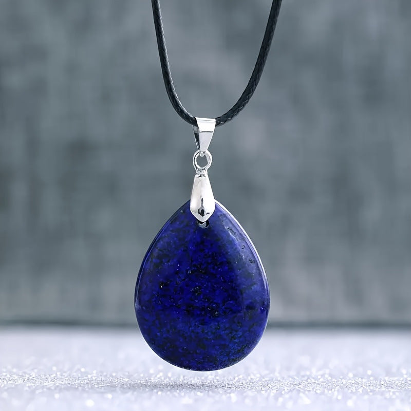 32 x 25 mm Edelstein Lapislazuli Tropf Anhänger inkl.Kette (Kopie)