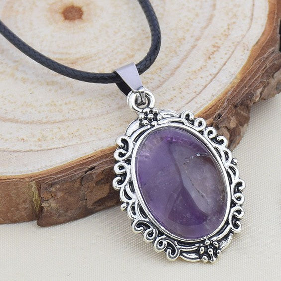 26 x 20 mm Anhänger Edelstein Naturstein Heilstein Mineral inkl. Kordel