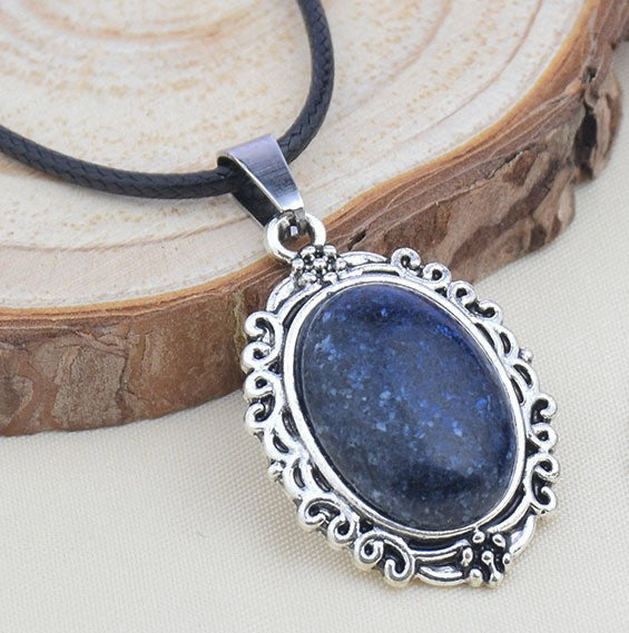 26 x 20 mm Anhänger Edelstein Naturstein Heilstein Mineral inkl. Kordel