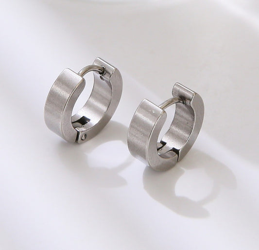 9 x 4 mm Titanstahl Edelstahl Ohrringe Damen Herren Klapp Creolen