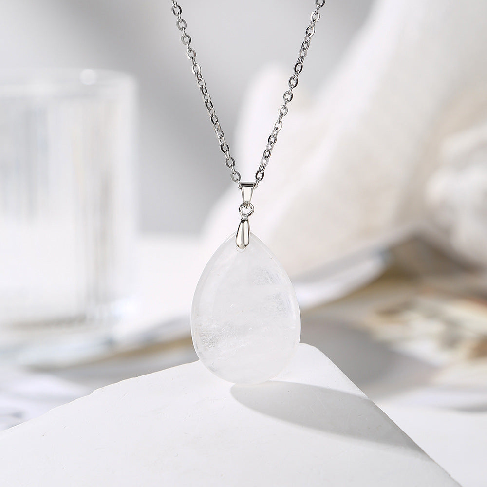 25x 35 mm Naturstein Edelstein Anhänger inkl. Kette