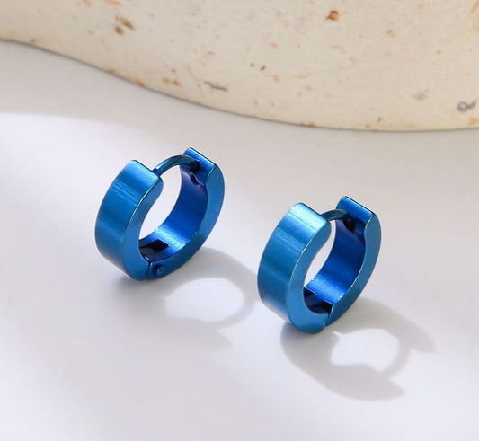 9 x 4 mm Titanstahl Edelstahl Ohrringe Damen Herren Klapp Creolen