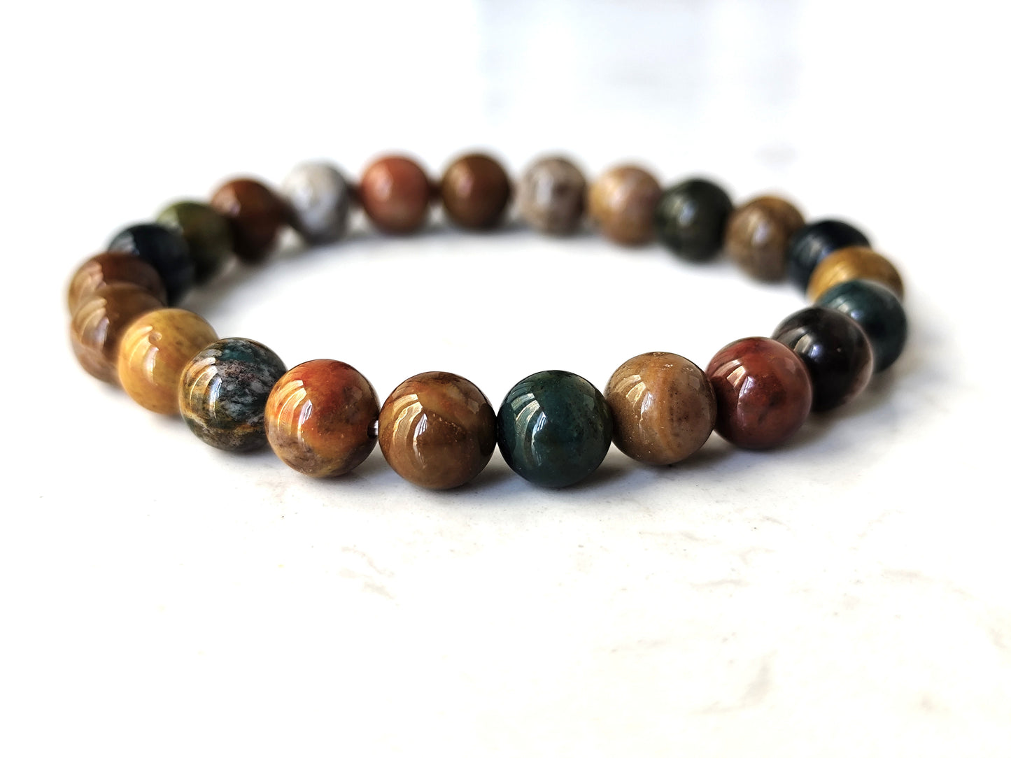 6 mm 8 mm Ozean Achat Armband