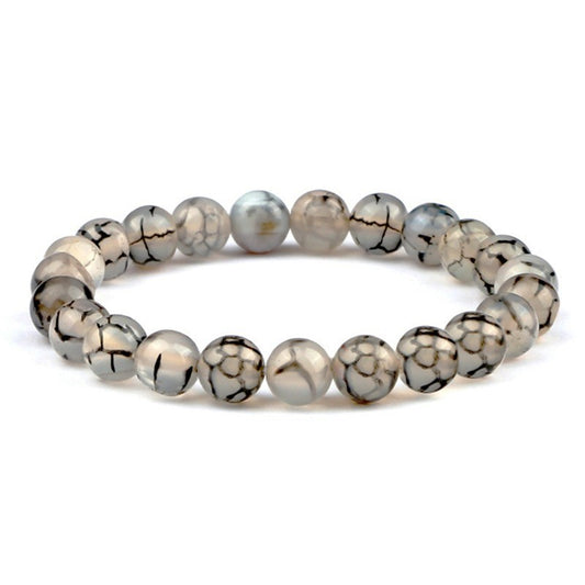 8 mm Drachenachat schwarz Armband