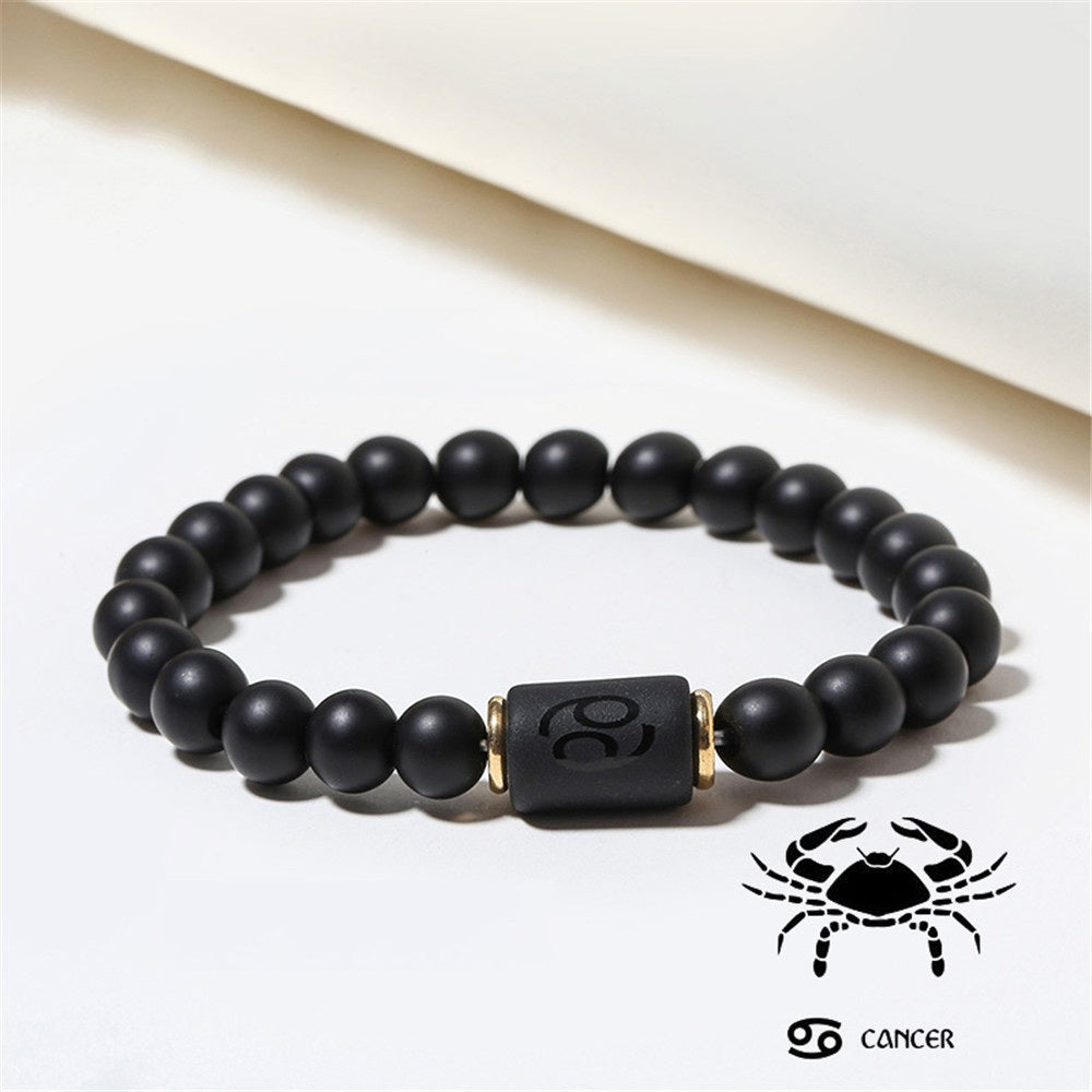 Sternzeichen Horoskop Naturstein Armband Perlenarmband Kugelarmband matt Onyx