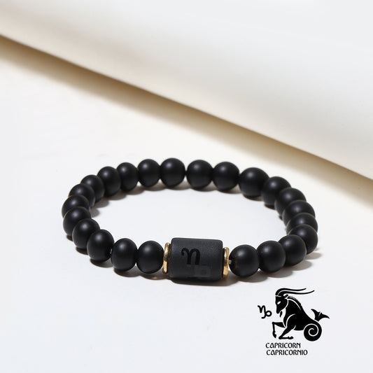 Sternzeichen Horoskop Naturstein Armband Perlenarmband Kugelarmband Lavastein Vulkanstein