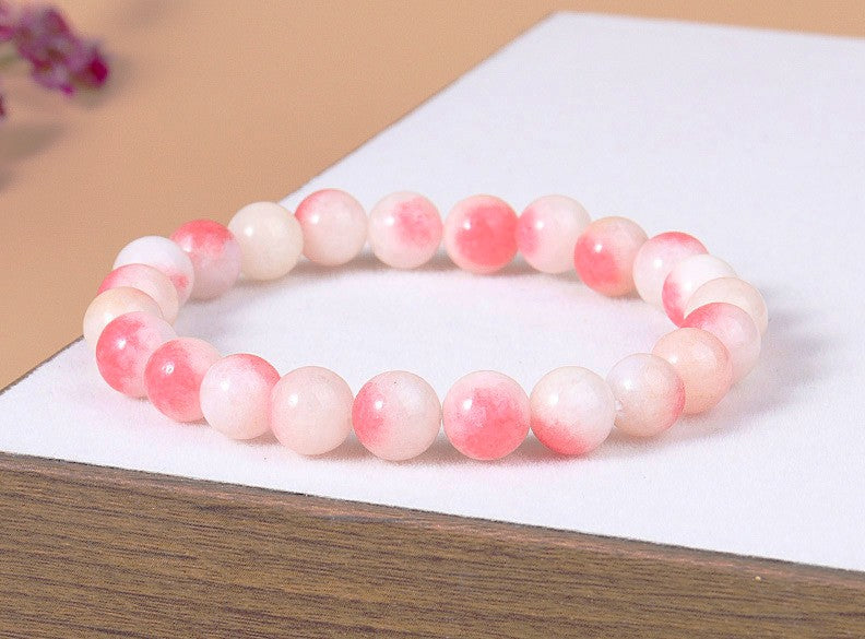 6 mm 8 mm persischer Jade Pfirsich Armband