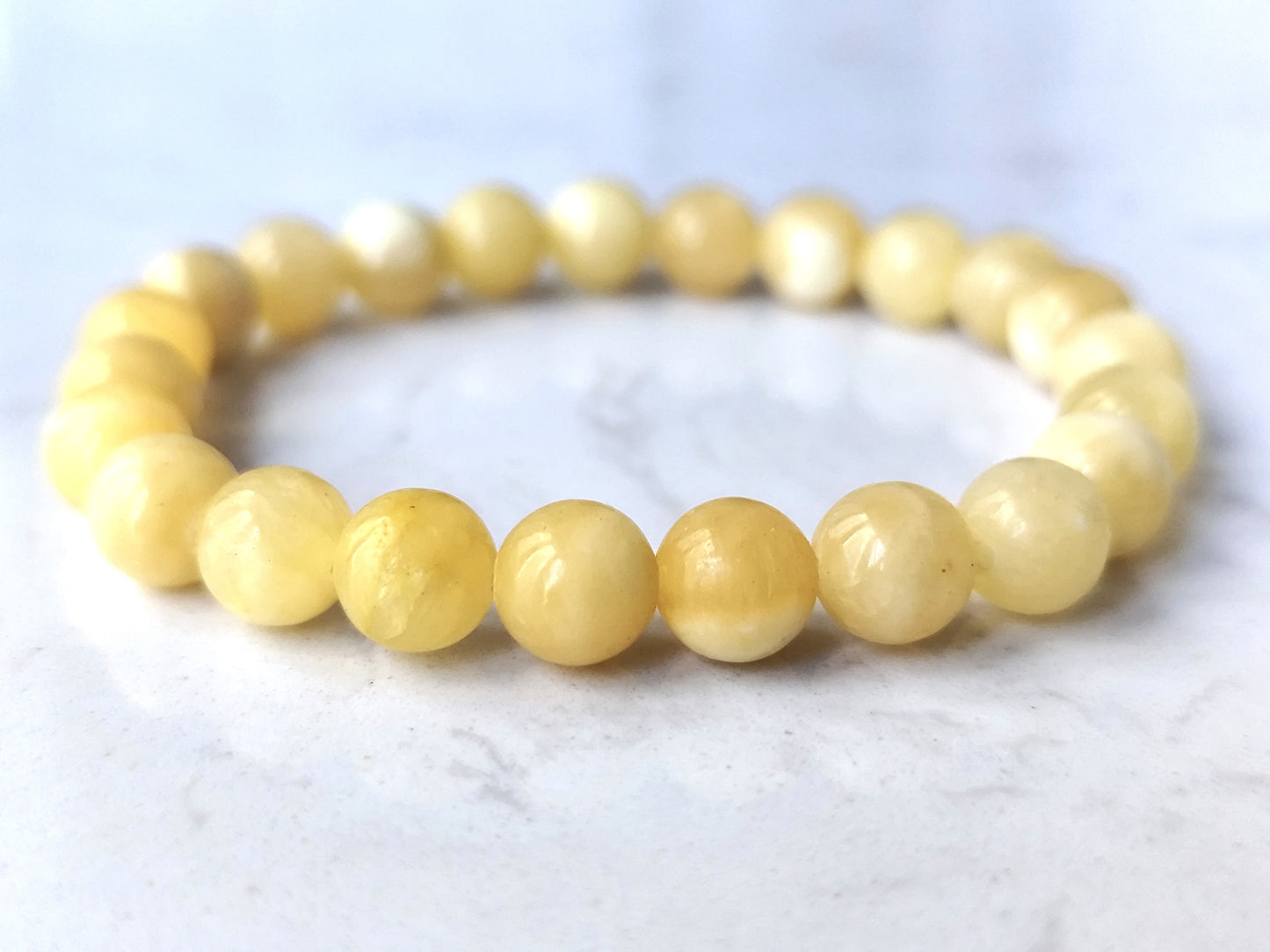 8 mm gelber Jade Armband