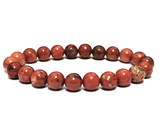 6 mm 8 mm roter Jaspis Armband