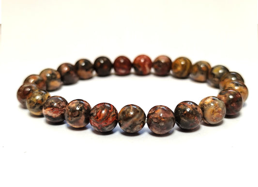 8 mm Leopard-skin Jasper rot Armband