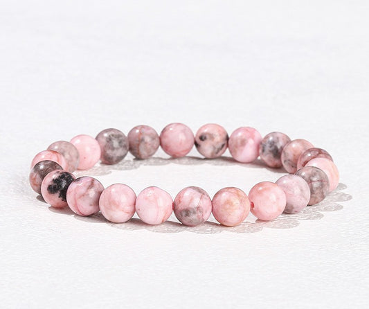 8 mm Zebra-Jaspis rosa Armband
