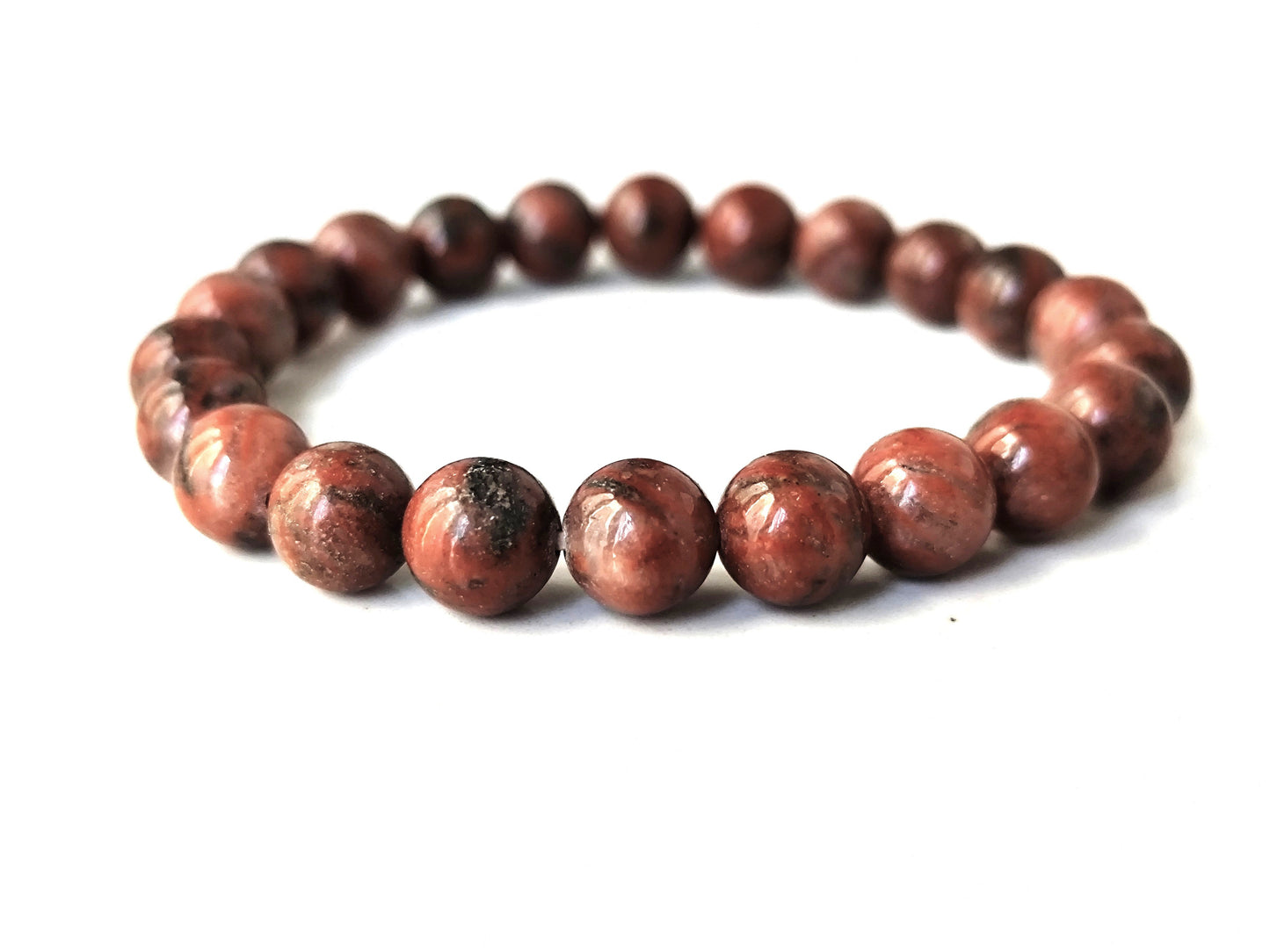 8 mm roter Sesam-Jaspis Armband